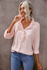 Pink Eyelet Ruffles Button Crinkled Shirt