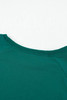 Green Raglan Patchwork Sleeve Pullover Sweatshirt