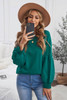 Green Raglan Patchwork Sleeve Pullover Sweatshirt