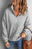 Gray Zipped Collar Sweatshirt