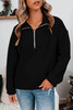 Black Zipped Collar Sweatshirt