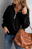 Black Zipped Collar Sweatshirt