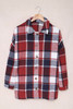 Red Plaid Print Buttoned Shirt Jacket