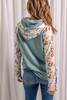 Leopard Print Sleeve Patchwork Hoodie with Pocket