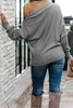 Gray Ribbed Zip Knit Top Gray Ribbed Zip Knit Top