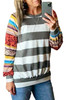 Colorful Leopard Striped Splicing Raglan Sleeve Sweatshirt Colorful Leopard Striped Splicing Raglan Sleeve Sweatshirt