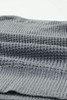 Gray Striped Raglan Sleeve Drop Shoulder Sweater