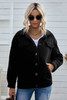 Black Buttons Turn-down Collar Sherpa Coat