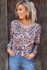 Leopard Crisscross Long Sleeve Top