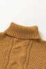Yellow Solid Turtleneck Cable Knit Pullover Sweater Yellow Solid Turtleneck Cable Knit Pullover Sweater