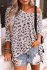 Leopard V Neck Long Sleeve Knit Top