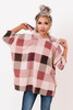 Oversize Checkered Pullover Hoodie
