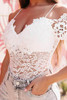 White Cold Shoulder Spaghetti Straps Lace Bodysuit White Cold Shoulder Spaghetti Straps Lace Bodysuit