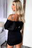 Side Shirring Tie Knot Off Shoulder Bodycon Dress