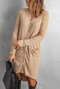 Khaki Selected Button Down Pocketed High Low Cardigan