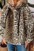 Faux Fur Leopard Print Hoodie