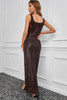 Sleeveless Side Split Sequin Maxi Dress