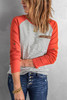 Raglan Sleeve Splicing Striped Top with Pocket