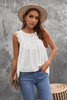 White Crochet Polka Dot Tank