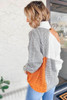 Colorblock One Shoulder High Neck Knitted Sweater