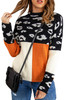 Leopard Colorblock Mock Neck Sweater