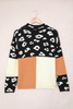 Leopard Colorblock Mock Neck Sweater