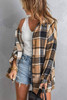 Plaid Print Buttoned Shirt Jacket