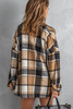 Plaid Print Buttoned Shirt Jacket