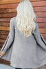 Grey Shawl Neckline Open Front Cardigan