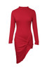 Red Twist Knot Side Split Bodycon Dress