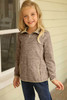 Khaki 1/4 Zipped Collar Toddlers Sweatshirt with Pocket