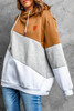 Multicolor Colorblock Cowl Neck Pullover Hoodie