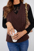 Black Mock Neck Lace Insert Slim Fit Long Sleeve Basic T Shirt