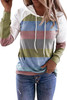 Striped Colorblock Kangaroo Pocket Pullover Hoodie