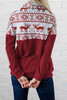 Christmas Elk Snowflake Color Block Cowl Neck Sweatshirt