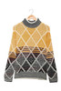 High Neck Geometric Colorblock Sweater High Neck Geometric Colorblock Sweater