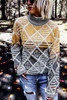 High Neck Geometric Colorblock Sweater High Neck Geometric Colorblock Sweater