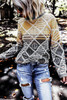 High Neck Geometric Colorblock Sweater High Neck Geometric Colorblock Sweater