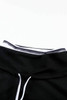 Striped Splicing High Neck Sweatshirt Striped Splicing High Neck Sweatshirt