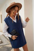 Dark Blue Knit Vest Pullover Sweater