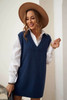 Dark Blue Knit Vest Pullover Sweater