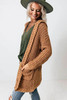 Solid Color Cable Knit Cardigan with Pockets