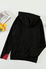 Black Colorblock Side Zipper Double Hood Sweatshirt