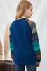 Blue Striped Color Block Girl’s Long Sleeve Top