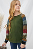 Green Striped Color Block Girl’s Long Sleeve Top