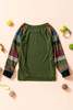 Green Striped Color Block Girl’s Long Sleeve Top Green Striped Color Block Girl’s Long Sleeve Top