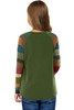 Green Striped Color Block Girl’s Long Sleeve Top