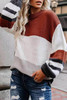 Color Block Striped Long Sleeve Sweater