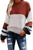 Color Block Striped Long Sleeve Sweater