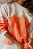 Orange Tie-dye Print Oversized Sweatshirt